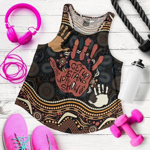 personalised-naidoc-week-2022-women-racerback-tank-top-aboriginal-art-hand-stencils