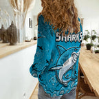 Sharks Rugby Women Casual Shirt Go Sharkies Aboriginal Special Version LT14
