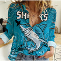 (Custom Text And Number) Sharks Rugby Women Casual Shirt Go Sharkies Aboriginal Special Version LT14