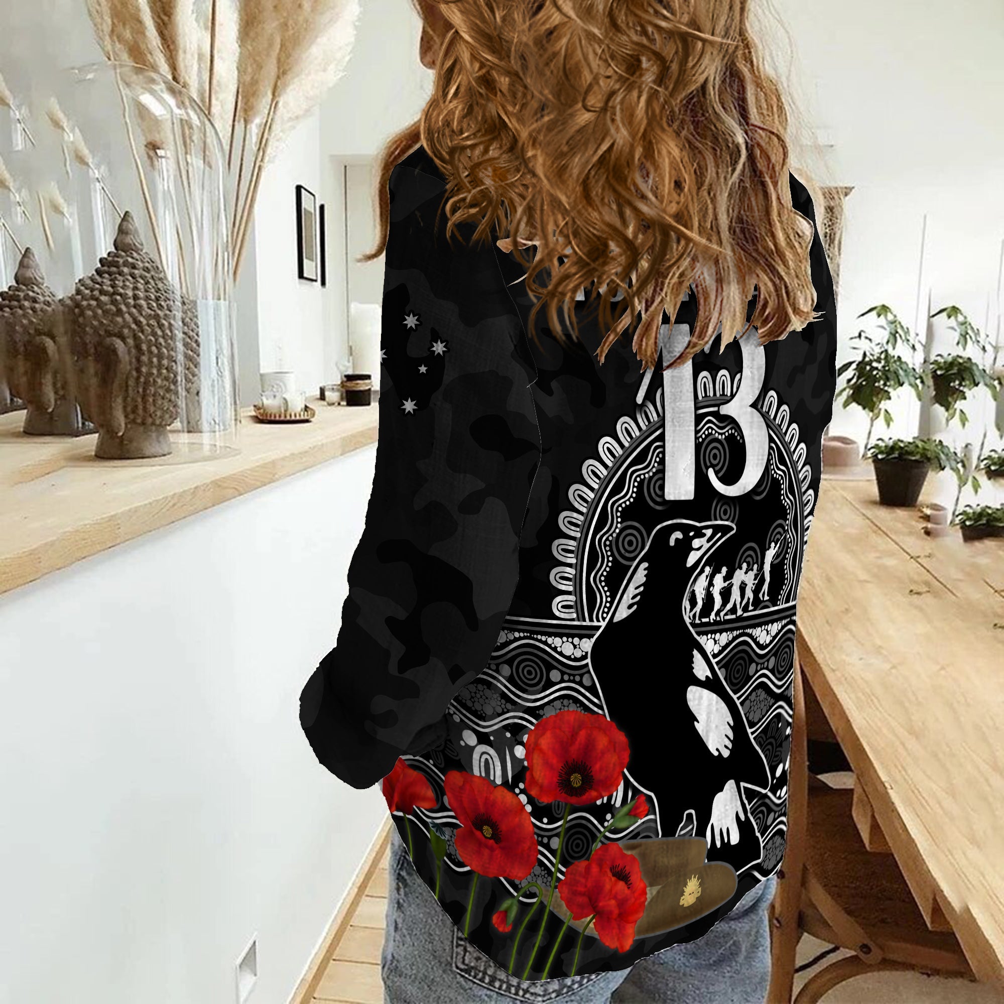 custom-text-and-number-magpies-football-anzac-day-women-casual-shirt-speical-poppy-mix-aboriginal