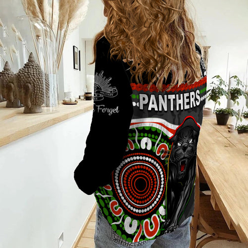 custom-personalised-panthers-anzac-day-women-casual-shirt-aboriginal-lest-we-forget-ver01