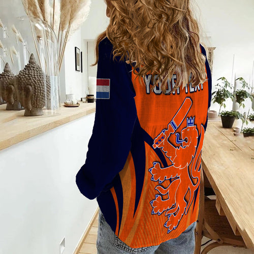 custom-personalised-netherlands-cricket-women-casual-shirt-t20-world-cup-nederland-lion