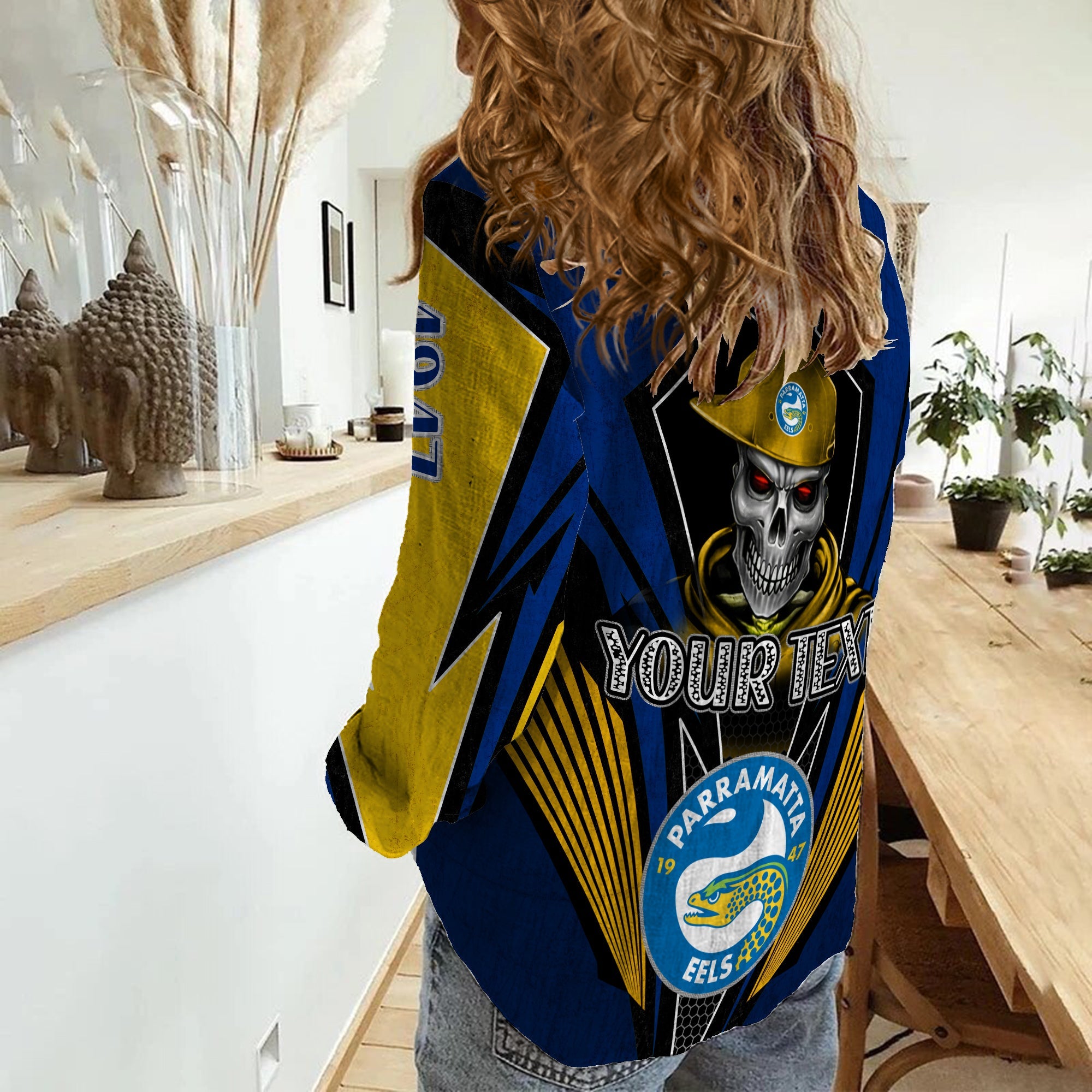 custom-personalised-eels-rugby-women-casual-shirt-mascot-parramatta-since-1947-cool-skull