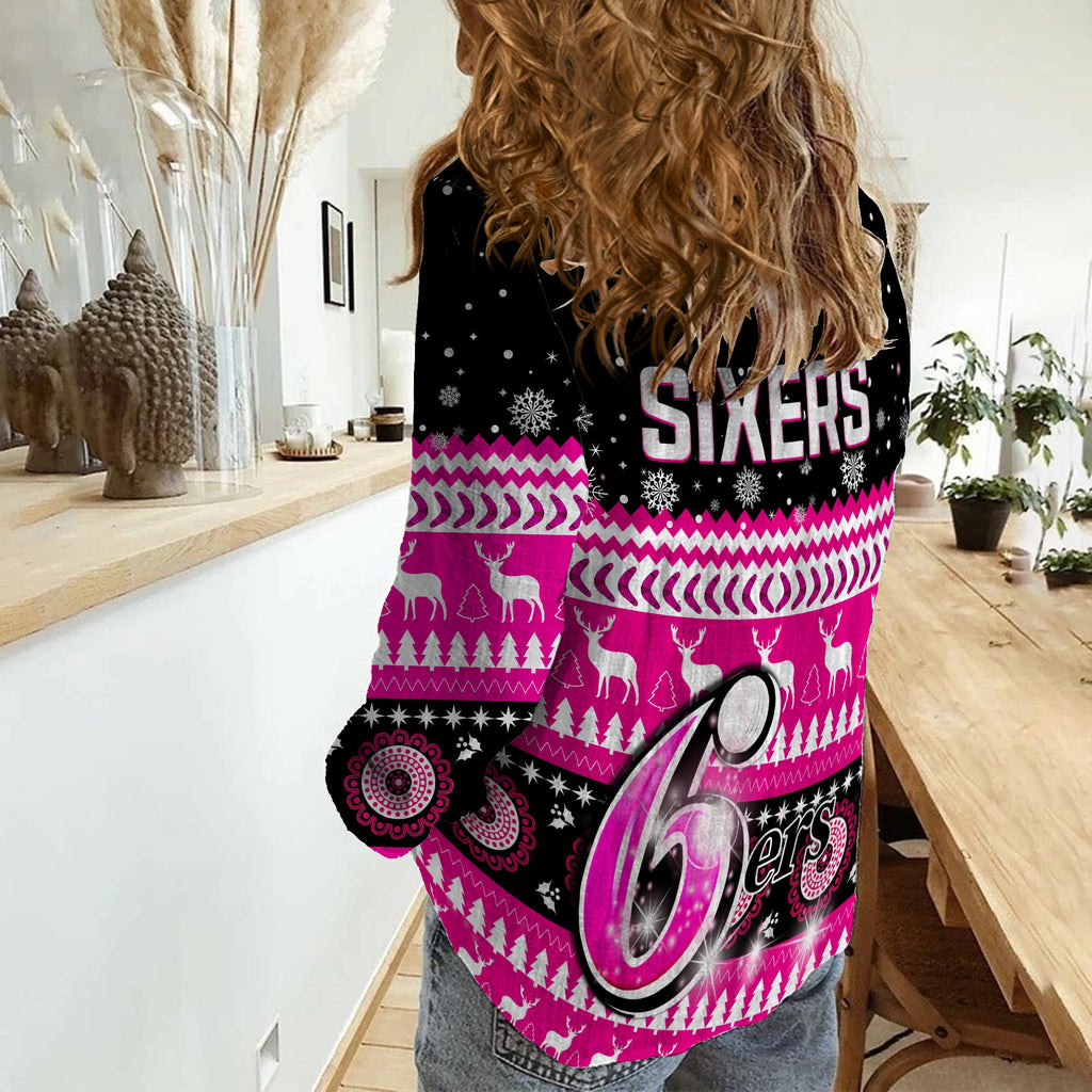 sydney-sixers-cricket-women-casual-shirt-christmas-aboriginal