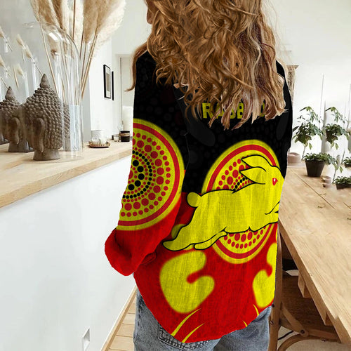 custom-personalised-rabbitohs-indigenous-women-casual-shirt-style-aboriginal-flag