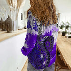 custom-personalised-manaia-maori-women-casual-shirt-fern-aotearoa-purple-waves