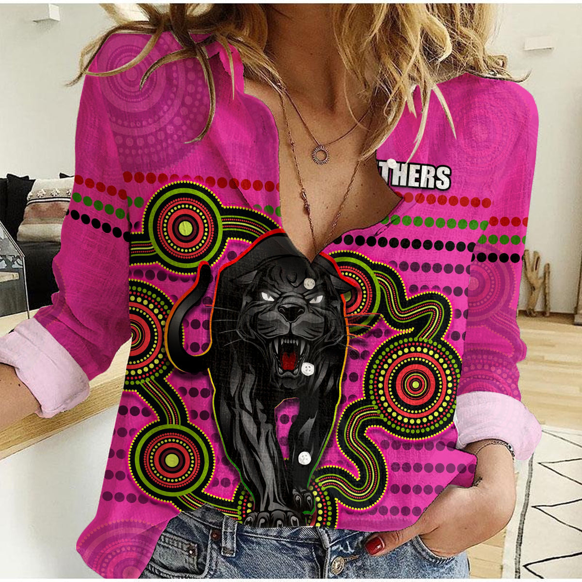 custom-personalised-panthers-indigenous-women-casual-shirt-version-pink-alternate