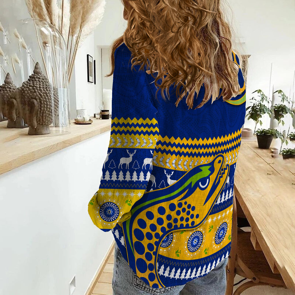 custom-personalised-eels-indigenous-women-casual-shirt-parramatta-christmas