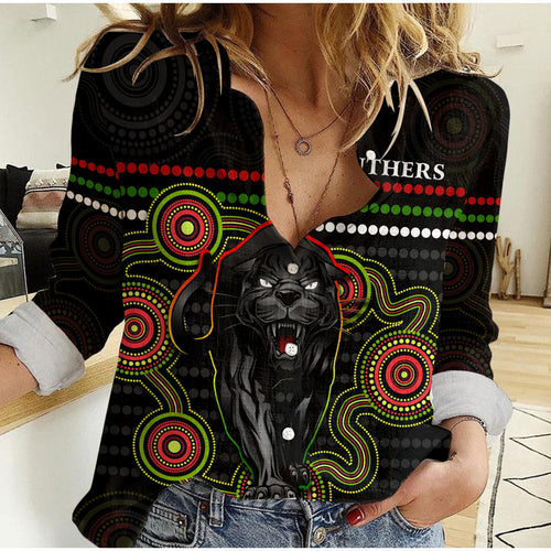 custom-personalised-panthers-indigenous-women-casual-shirt-version-black-alternate