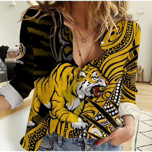 custom-personalised-richmond-football-women-casual-shirt-aboriginal-go-the-tigers-premiers