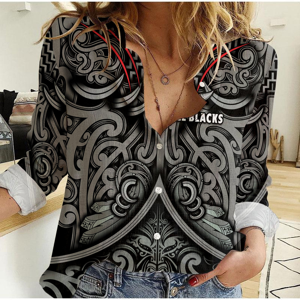 custom-personalised-new-zealand-silver-fern-rugby-women-casual-shirt-all-black-nz-maori-pattern