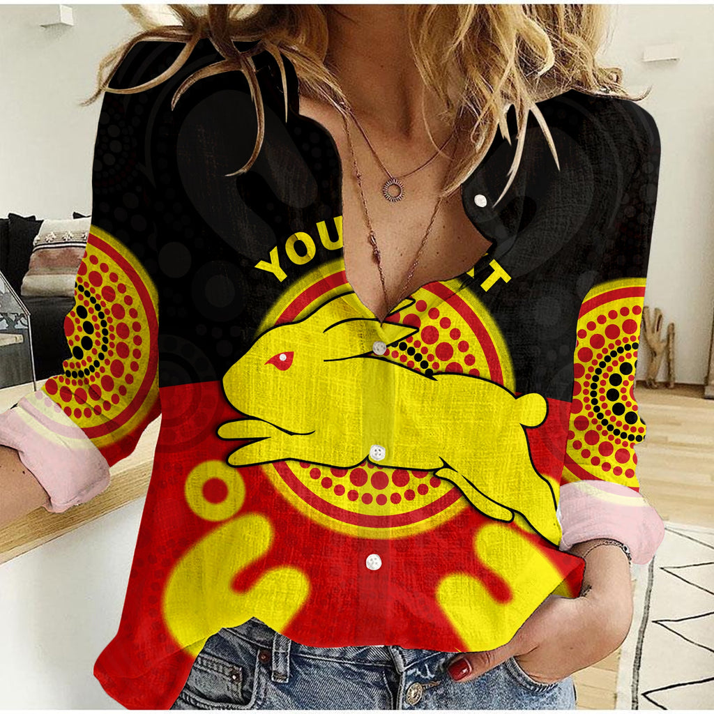 custom-personalised-rabbitohs-indigenous-women-casual-shirt-style-aboriginal-flag
