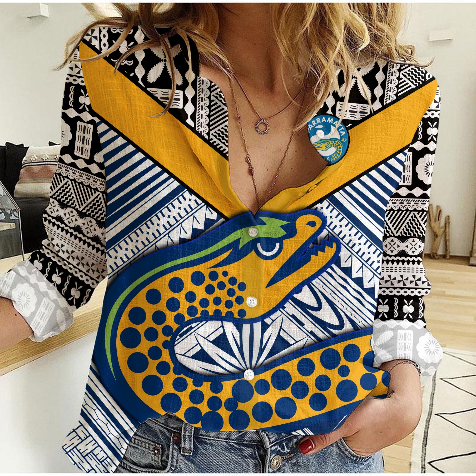 custom-personalised-eels-rugby-women-casual-shirt-polynesian-tapa-pattern-premiers