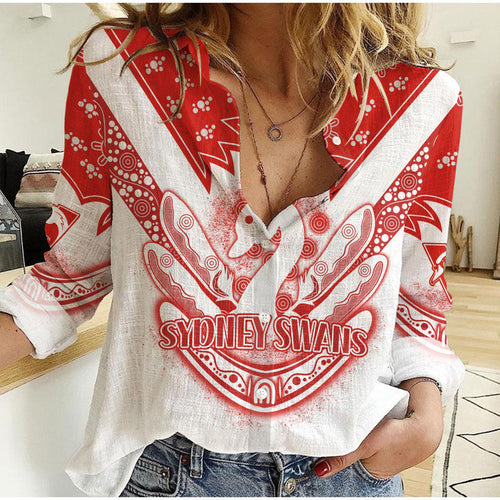 custom-text-and-number-swans-football-women-casual-shirt-est-1874-aboriginal-boomerang-sydney-bloods