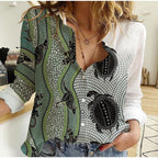 aboriginal-with-kangaroo-lizard-turtle-and-dotted-crooked-stripes-pattern-women-casual-shirt