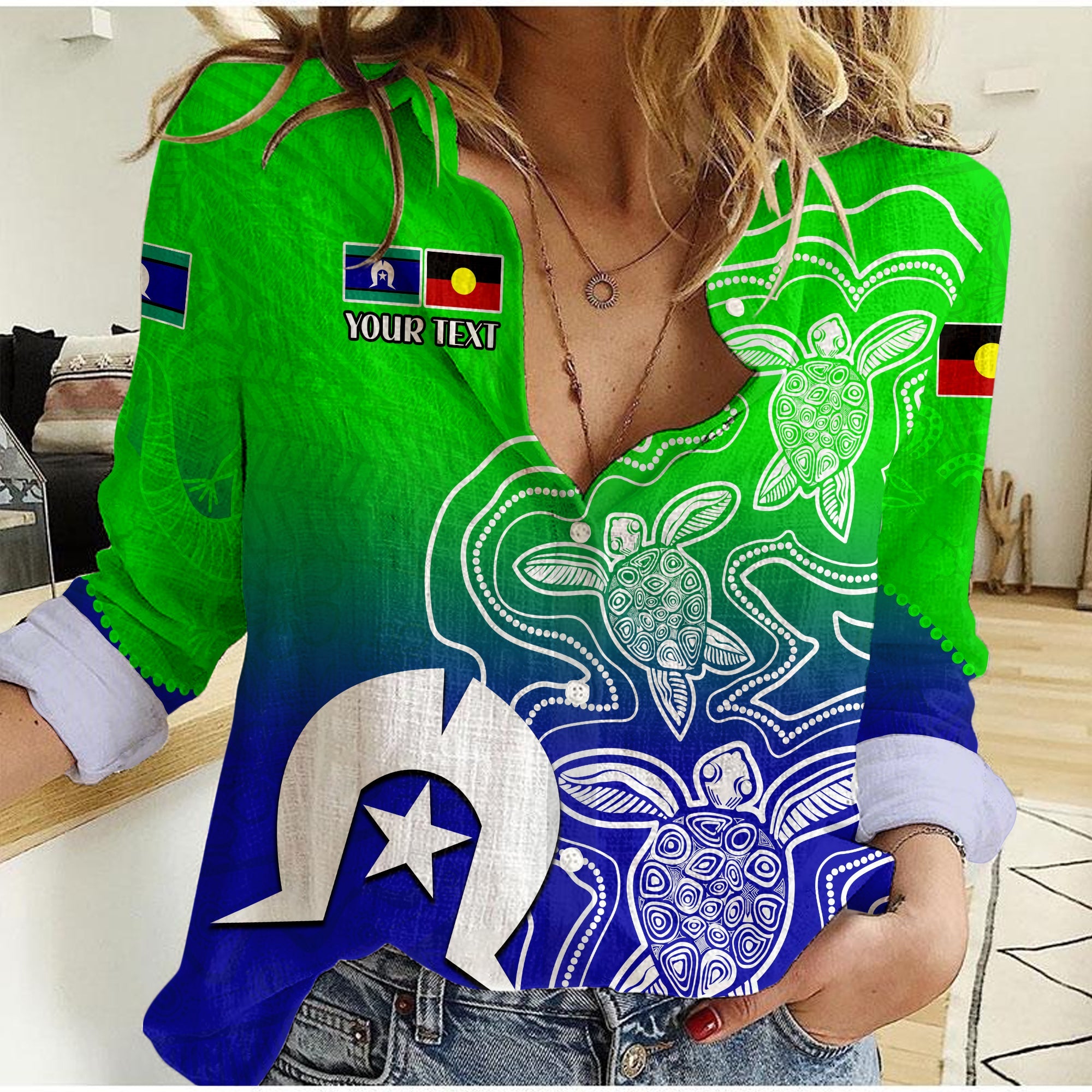 custom-personalised-naidoc-week-2022-women-casual-shirt-torres-strait-islanders-with-aboriginal-turtles