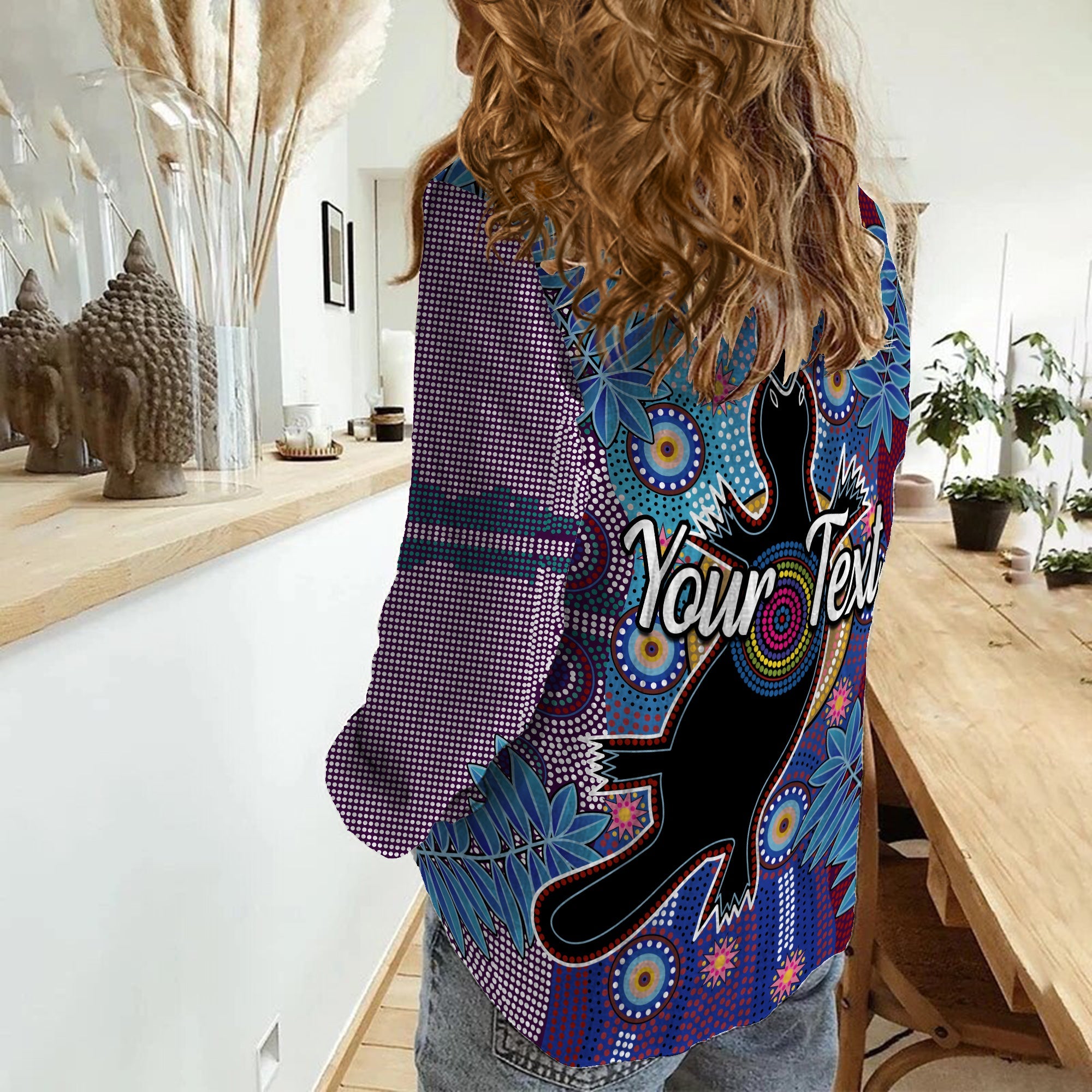 custom-personalised-aboriginal-indigenous-platypus-women-casual-shirt