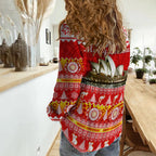 australia-women-casual-shirt-sydney-opera-house-aboriginal-art-merry-christmas