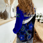 naidoc-week-2022-women-casual-shirt-torres-strait-islander-version-blue-aboriginal-turtles