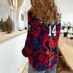 custom-text-and-number-demons-football-2022-women-casual-shirt-australian-aboriginal-dot-painting