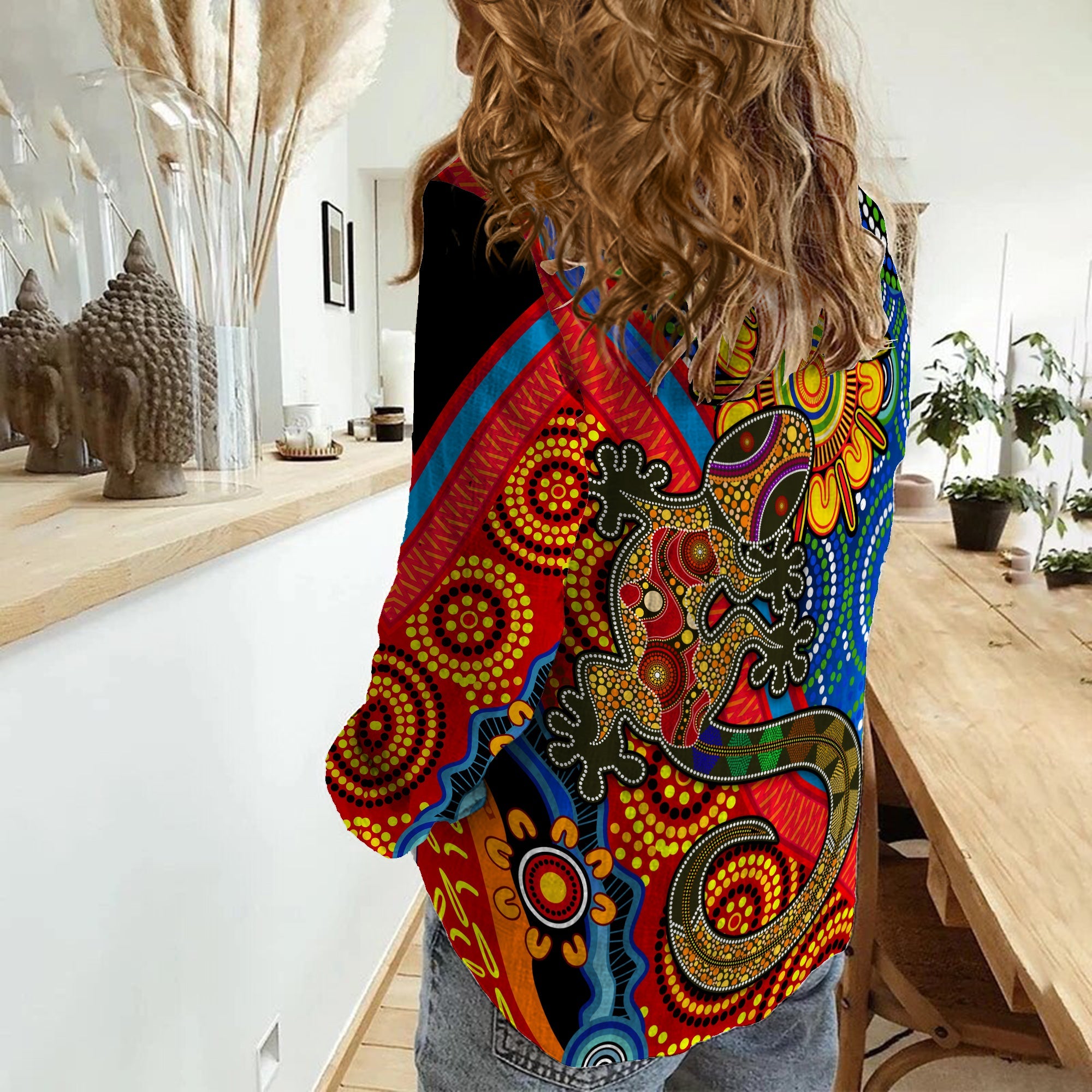australia-lizard-and-sun-women-casual-shirt-aboriginal-art-speical