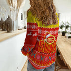 custom-personalised-gold-coast-football-women-casual-shirt-suns-aboriginal-merry-christmas