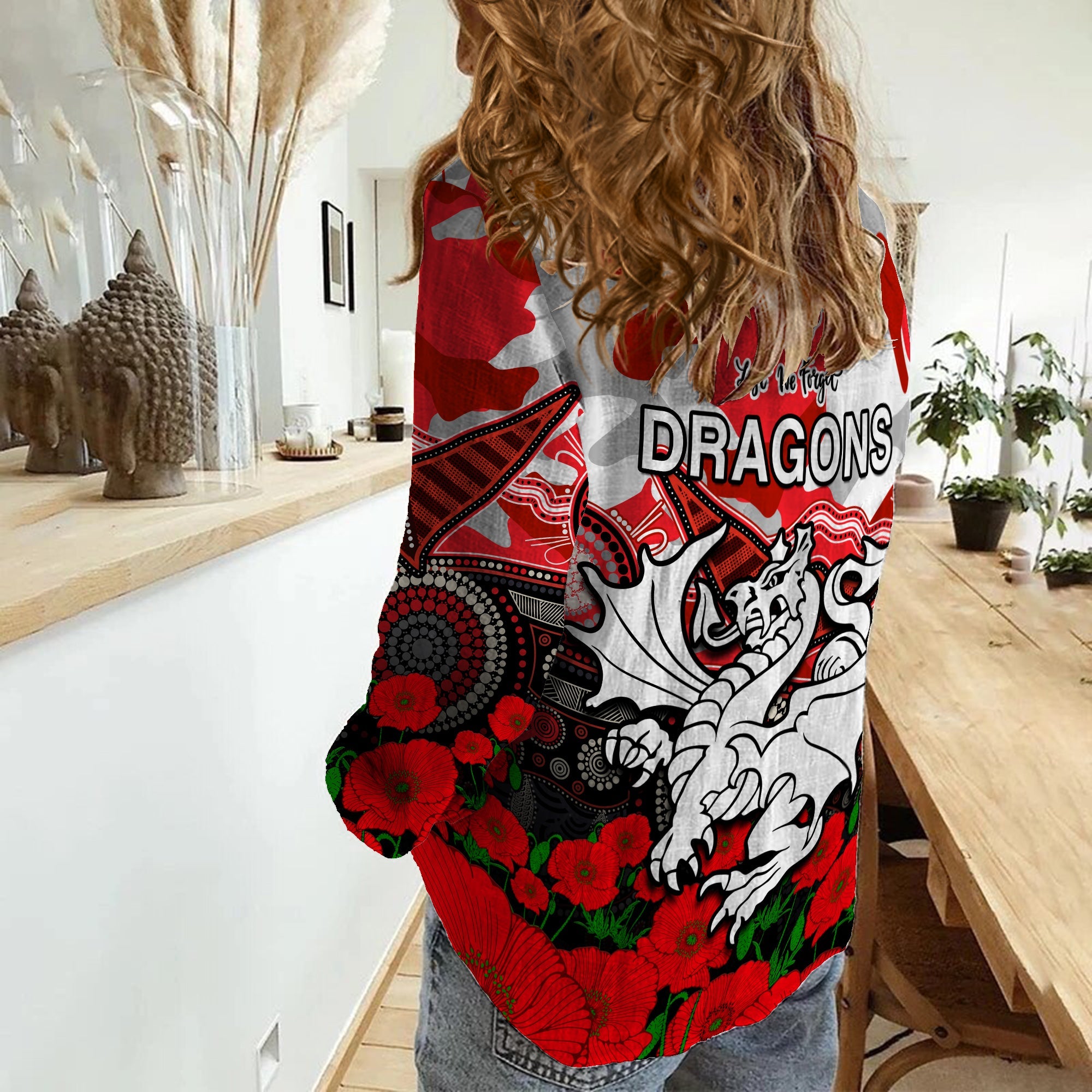 dragons-rugby-anzac-2023-women-casual-shirt-aboriginal-mix-poppy-lest-we-forget