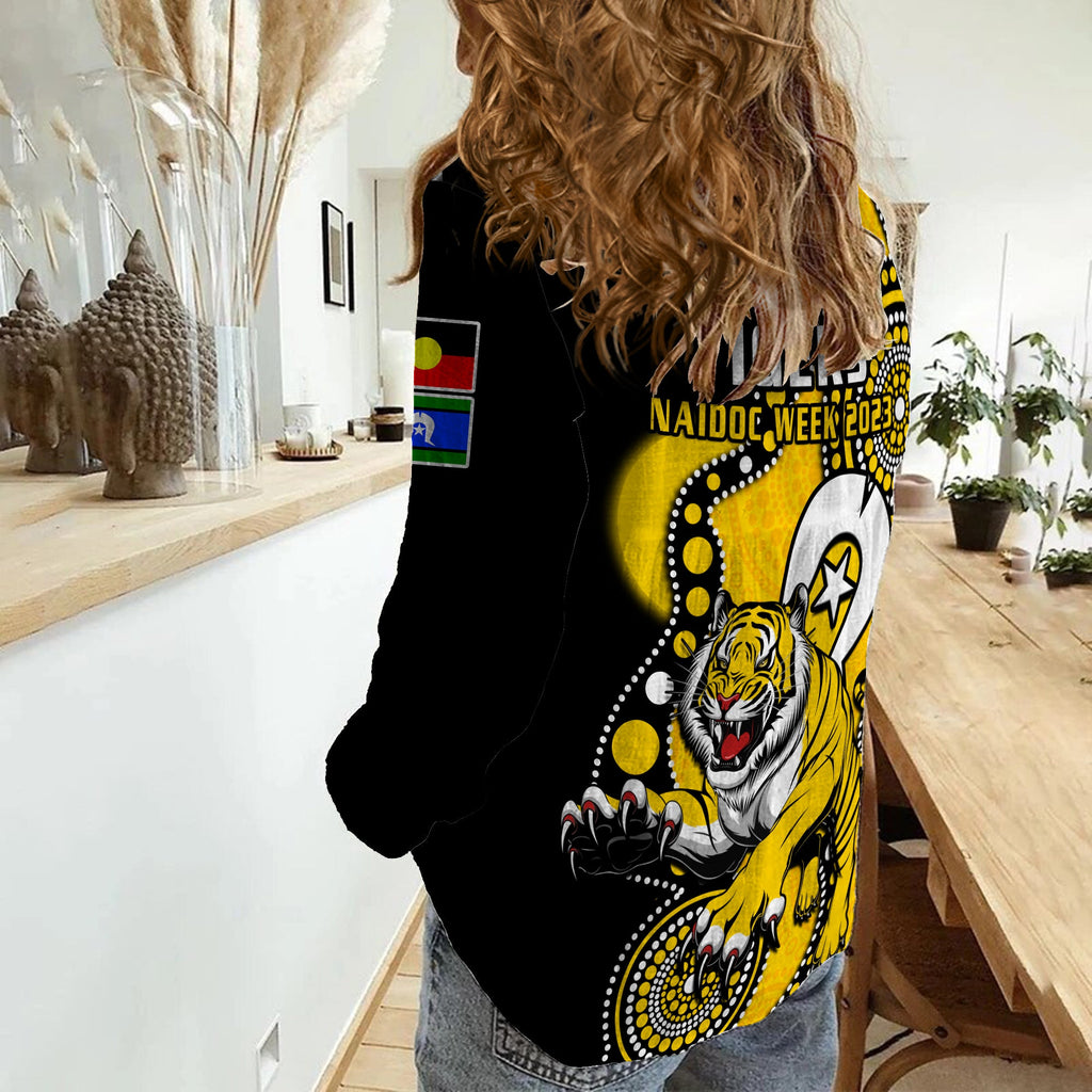richmond-football-naidoc-2023-women-casual-shirt-tigers-for-our-elders-indigenous-art