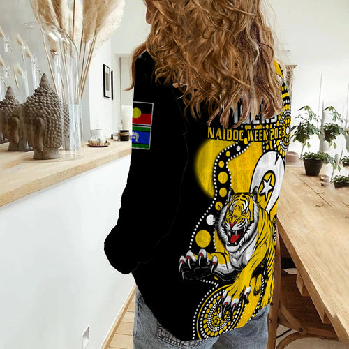 richmond-football-naidoc-2023-women-casual-shirt-tigers-for-our-elders-indigenous-art