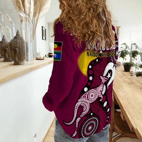 maroons-rugby-naidoc-2023-women-casual-shirt-qld-for-our-elders-indigenous-art