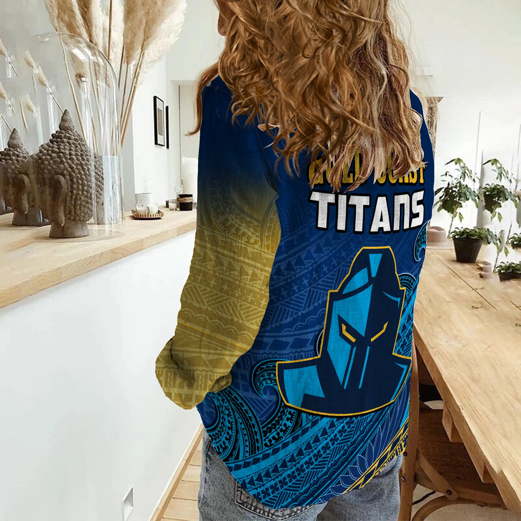 gold-coast-titans-rugby-women-casual-shirt-pasifika-gradient-polynesian-pattern