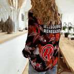 melbourne-renegades-cricket-women-casual-shirt-aboriginal-art-mix-tropical-flowers