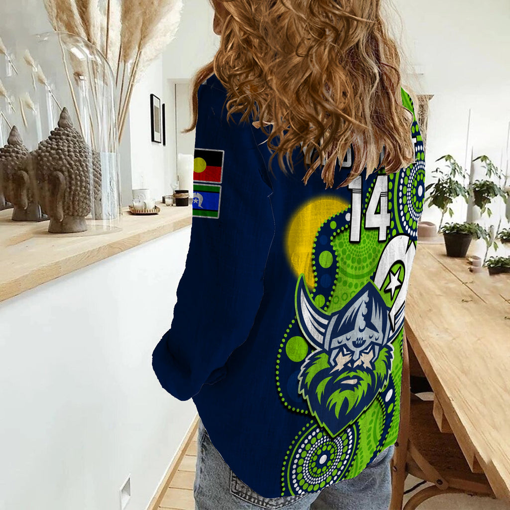 custom-text-and-number-raiders-rugby-naidoc-2023-women-casual-shirt-canberra-for-our-elders-indigenous-art