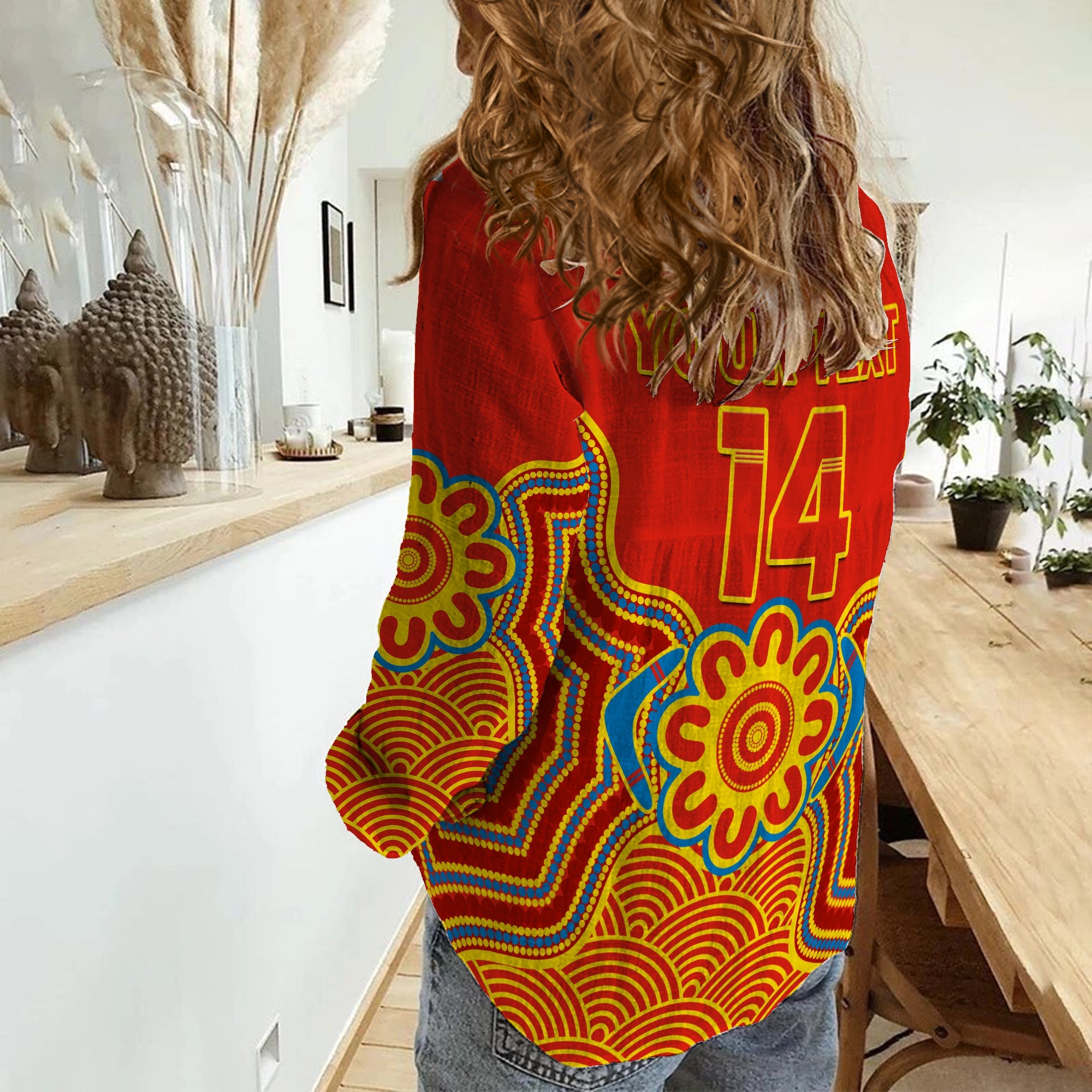 custom-text-and-number-gold-coast-football-women-casual-shirt-suns-indigenous-pattern