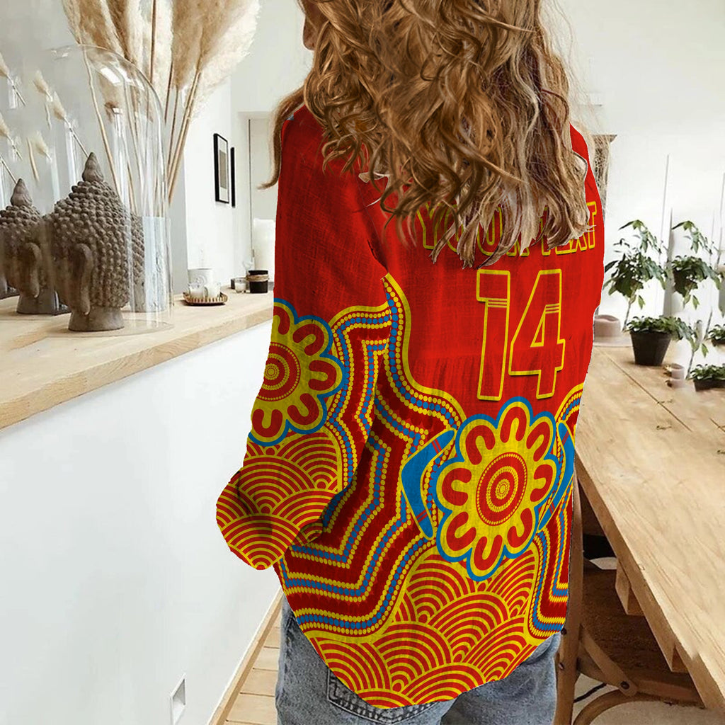 custom-text-and-number-gold-coast-football-women-casual-shirt-suns-indigenous-pattern