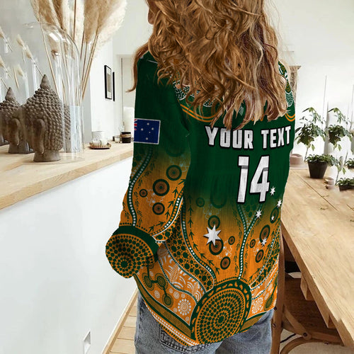 custom-text-and-number-australia-rugby-women-casual-shirt-wallabies-kangaroo-green-aboriginal