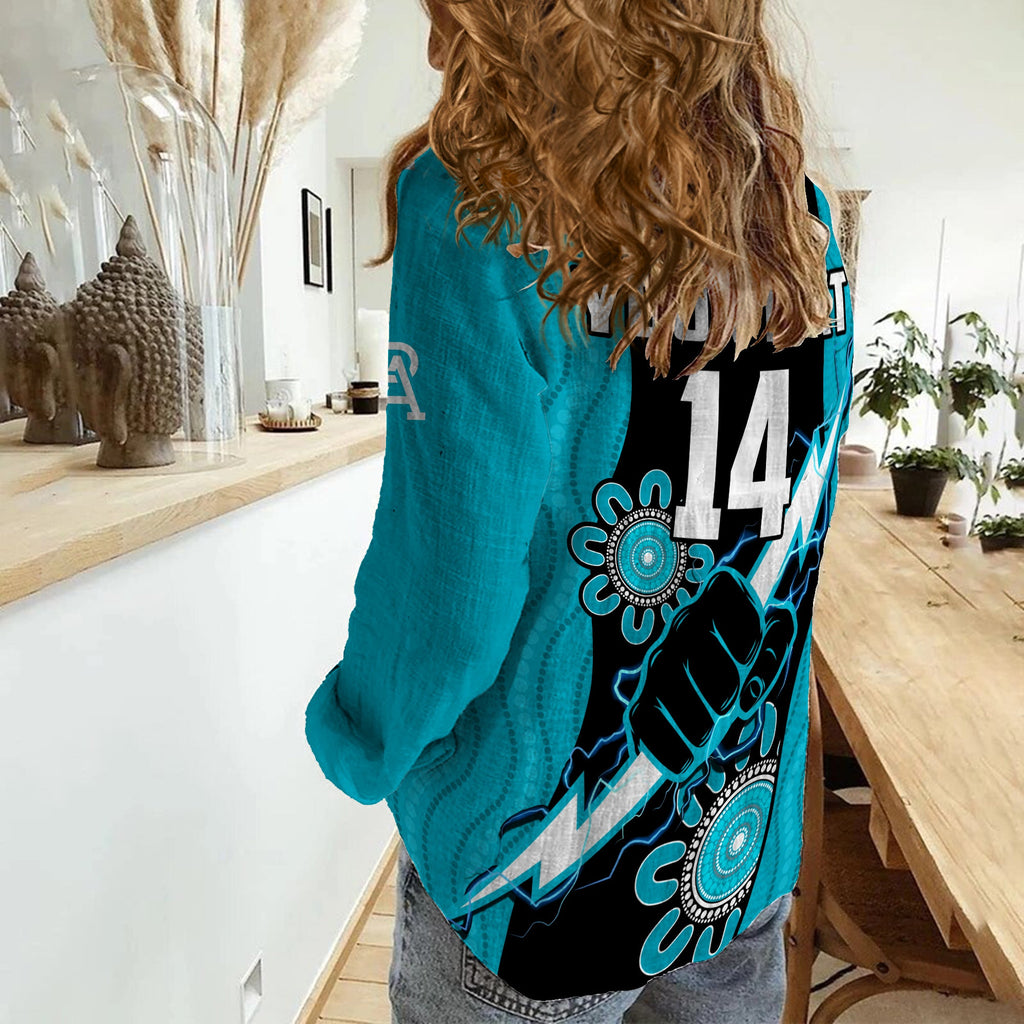 custom-text-and-number-port-adelaide-football-women-casual-shirt-power-thunder-hand-mix-aboriginal-dynamic