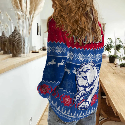custom-personalised-western-bulldogs-football-women-casual-shirt-dogs-indigenous-merry-christmas