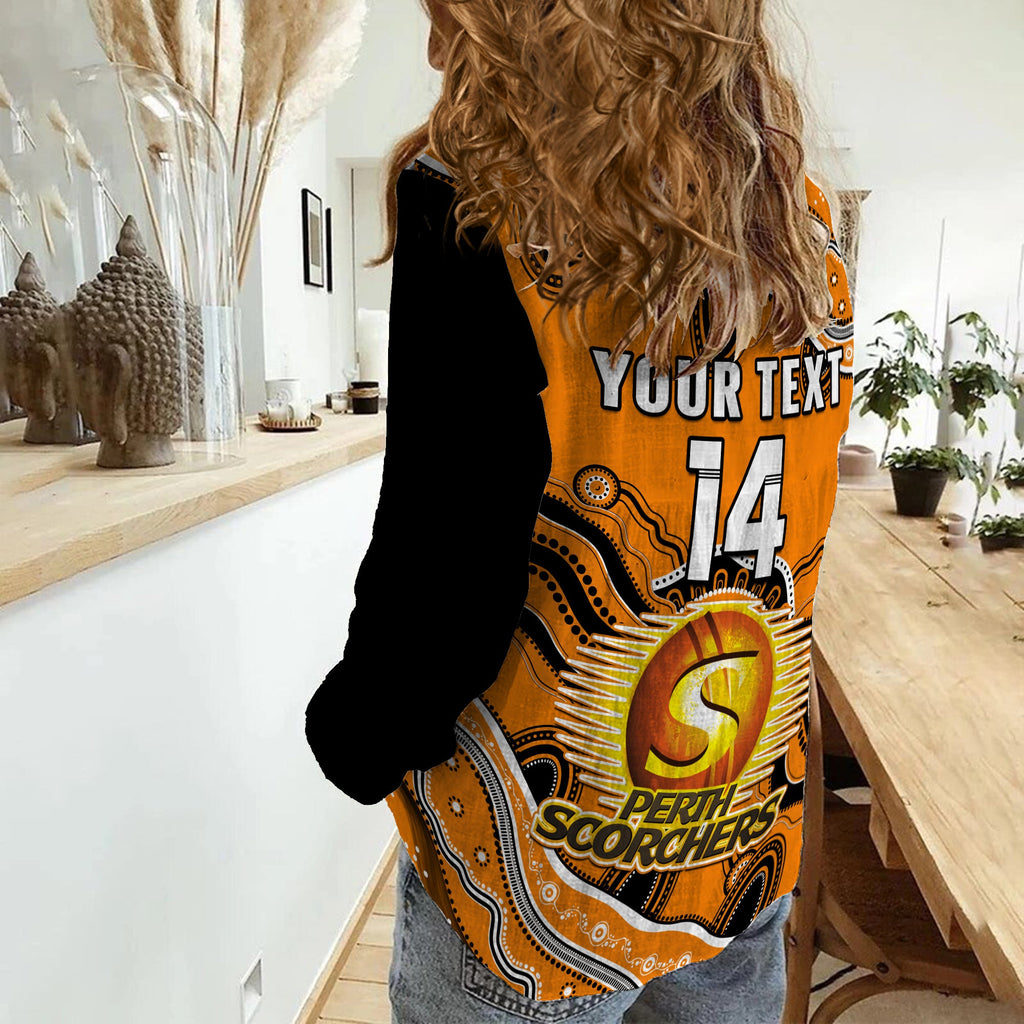 custom-text-and-number-perth-scorchers-cricket-women-casual-shirt-aboriginal-painting