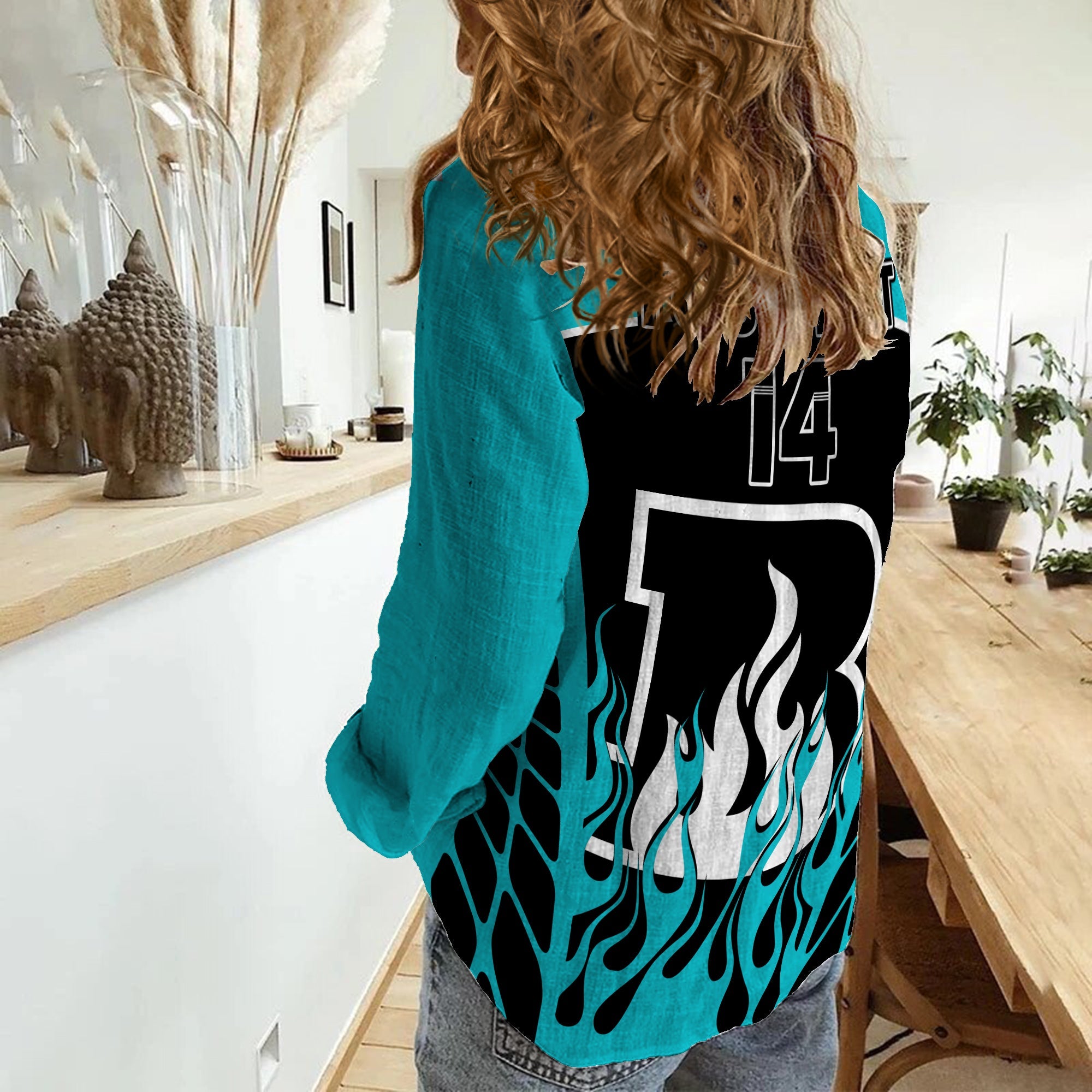 custom-text-and-number-brisbane-heat-cricket-2023-women-casual-shirt-simple-style