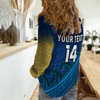 custom-text-and-number-gold-coast-titans-rugby-women-casual-shirt-pasifika-gradient-polynesian-pattern