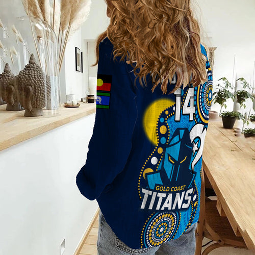custom-text-and-number-titans-rugby-naidoc-2023-women-casual-shirt-indigenous-for-our-elders