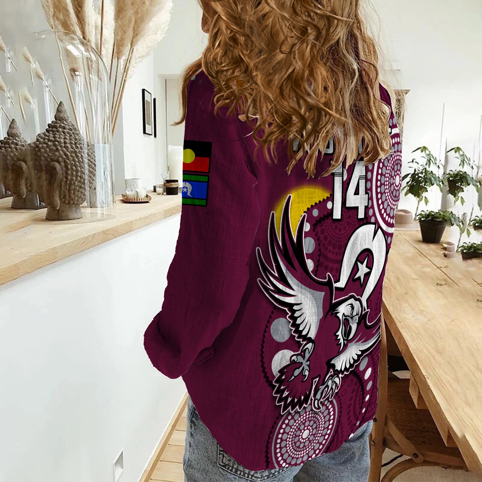custom-text-and-number-sea-eagles-rugby-naidoc-2023-women-casual-shirt-indigenous-for-our-elders
