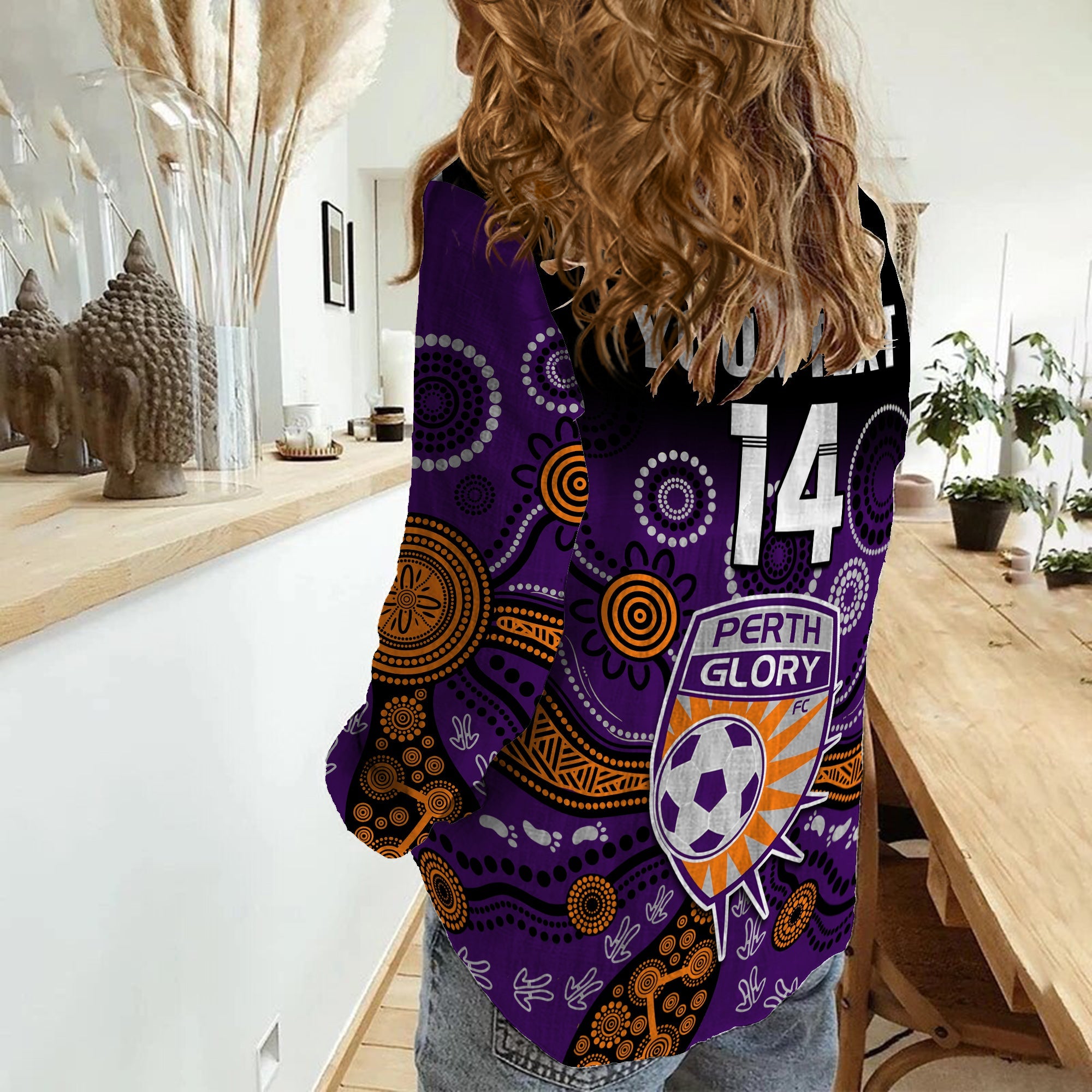 custom-text-and-number-perth-glory-football-women-casual-shirt-aboriginal-art