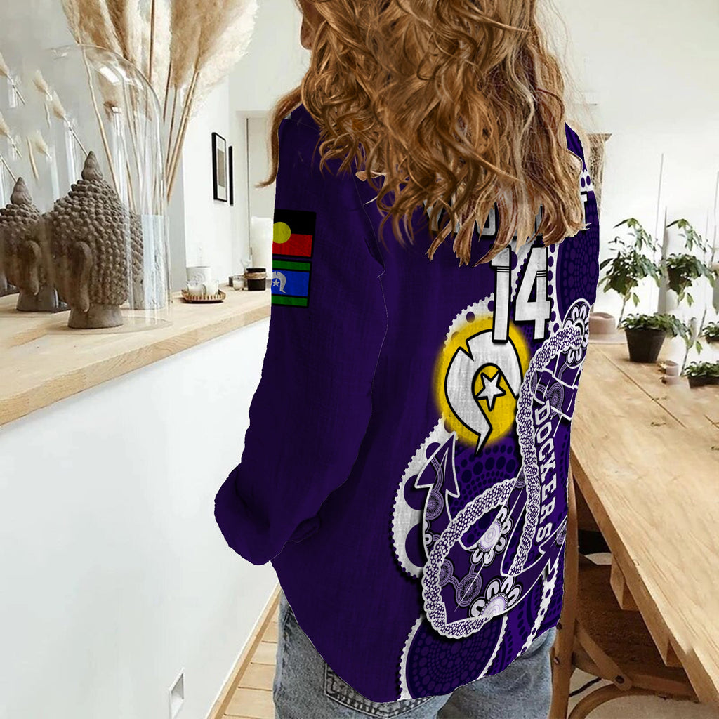 custom-text-and-number-fremantle-football-naidoc-2023-women-casual-shirt-dockers-for-our-elders-indigenous-art