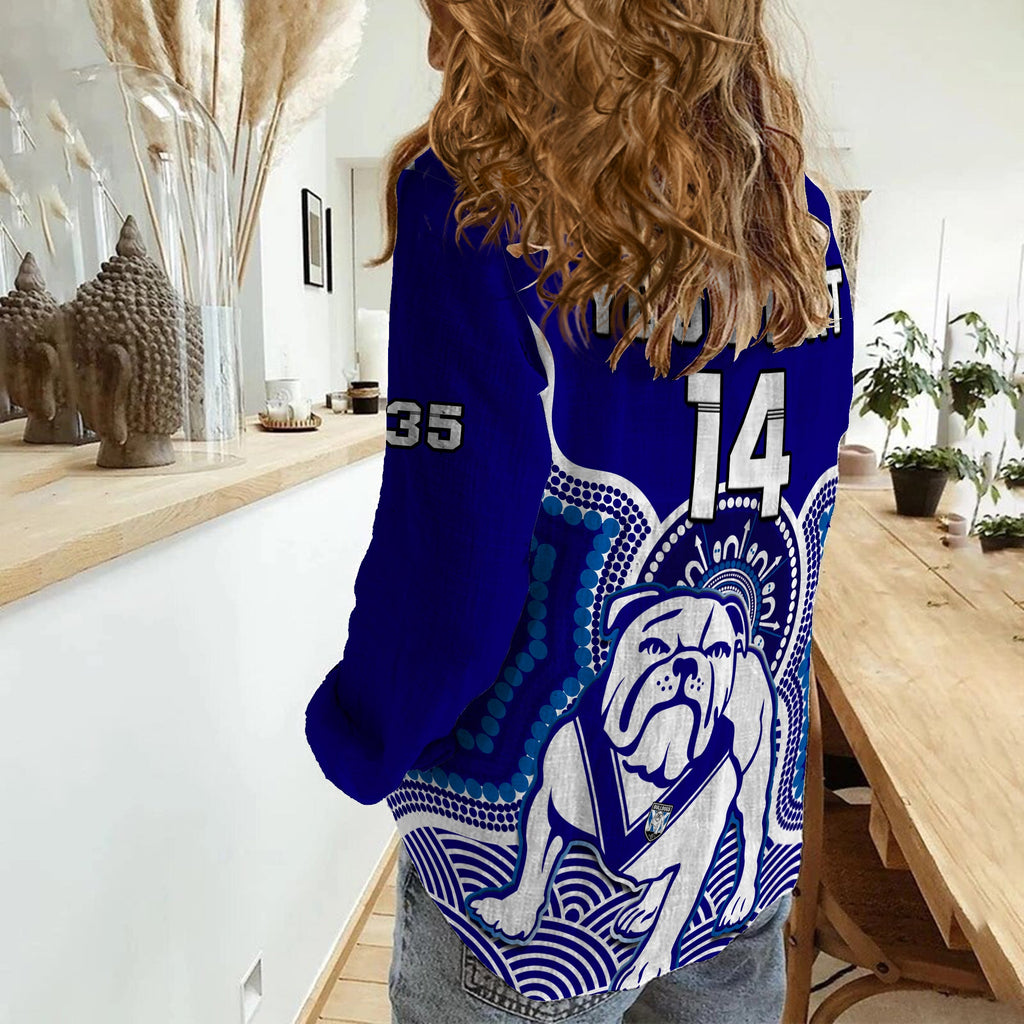 custom-text-and-number-bulldogs-rugby-women-casual-shirt-canterbury-bankstown-1935-indigenous-artsy