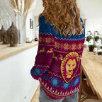 custom-personalised-brisbane-football-women-casual-shirt-lions-indigenous-merry-christmas