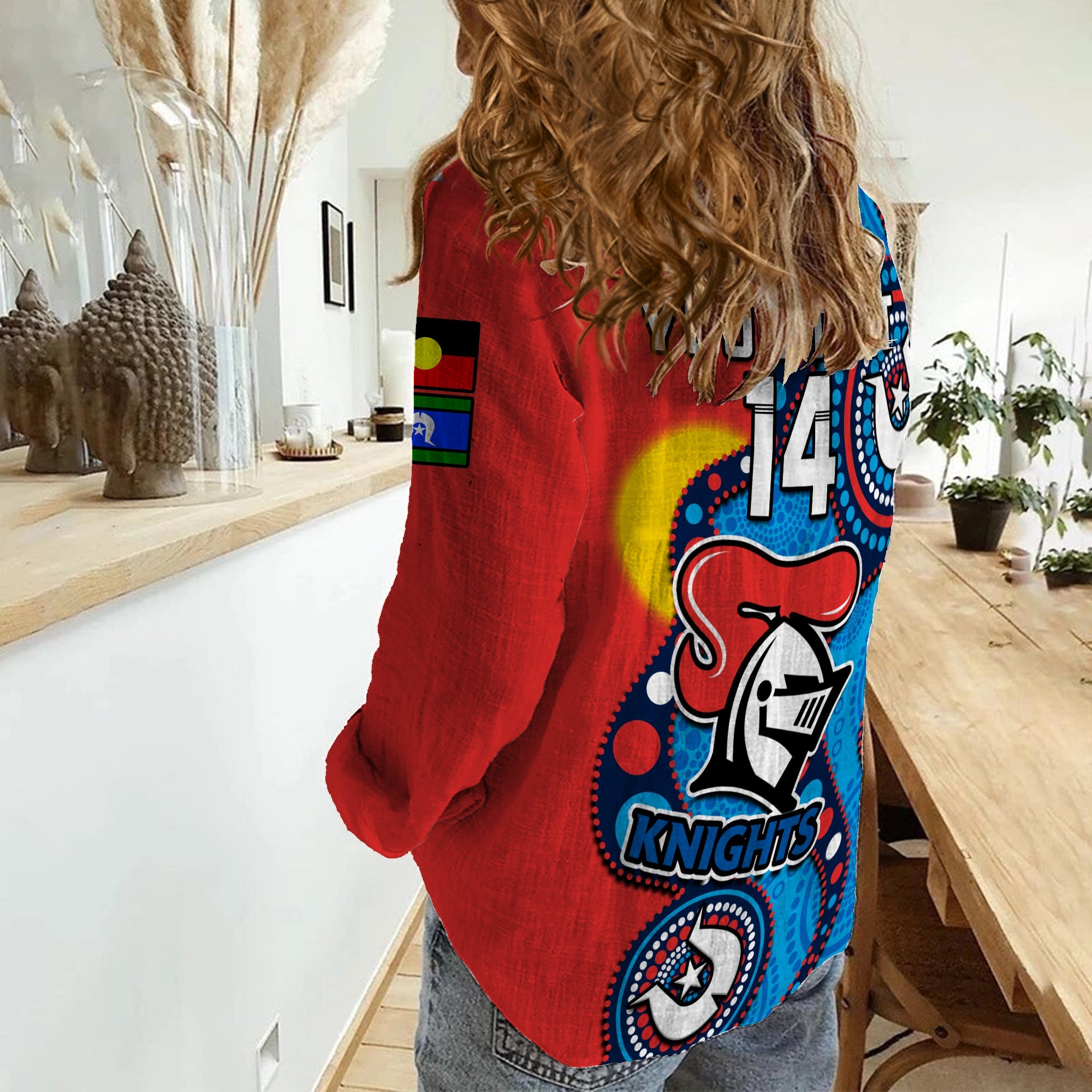 custom-text-and-number-knights-rugby-naidoc-2023-women-casual-shirt-indigenous-for-our-elders