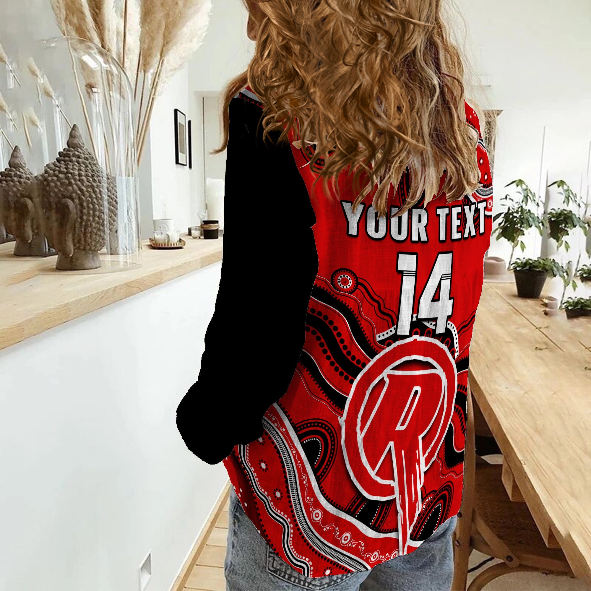 custom-text-and-number-renegades-cricket-women-casual-shirt-melbourne-aboriginal-painting