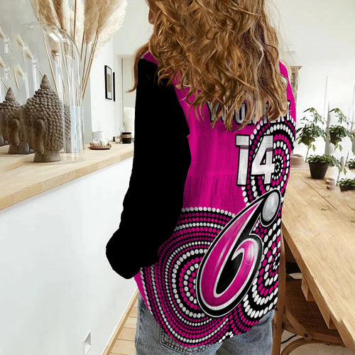 custom-text-and-number-sydney-sixers-cricket-women-casual-shirt-champions-bbl12-proud-indigenous-art